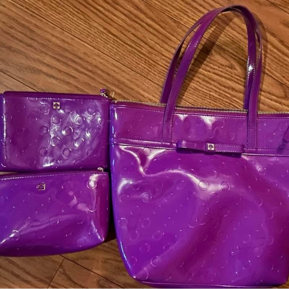 Kate Spade Purple Vinyl Tote Purse